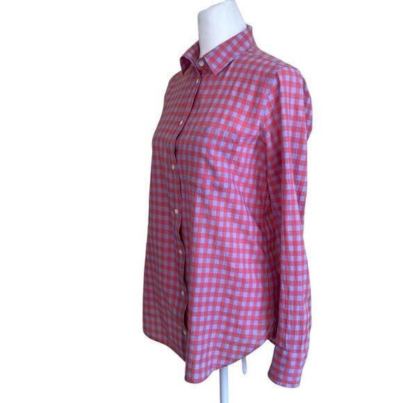 J. Crew Plaid Check Boy Shirt Red Purple Relaxed Fit Casual Cabincore Sz 0 - Picture 7 of 16